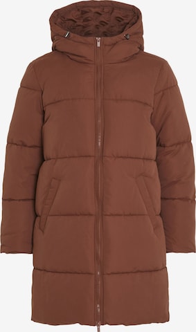 Vila Petite Winter Coat in Brown: front