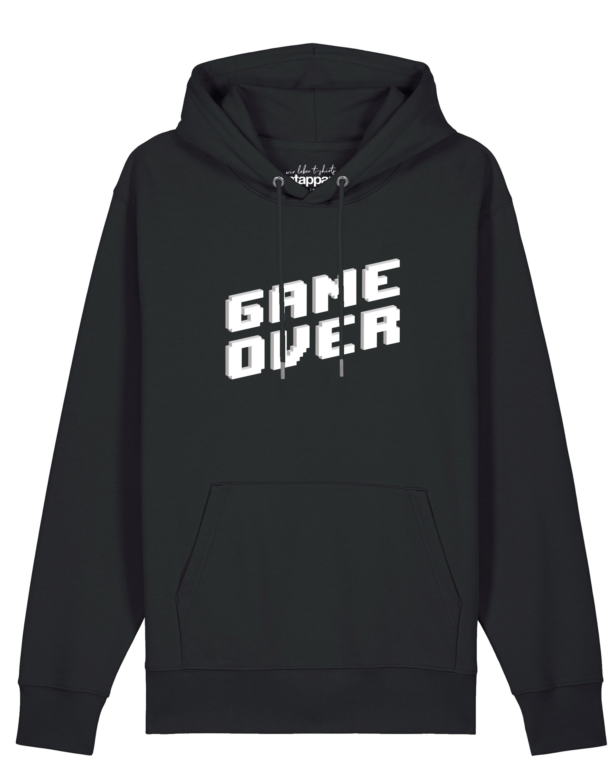 Felpa 'Game Over' di Watapparel in nero: frontale
