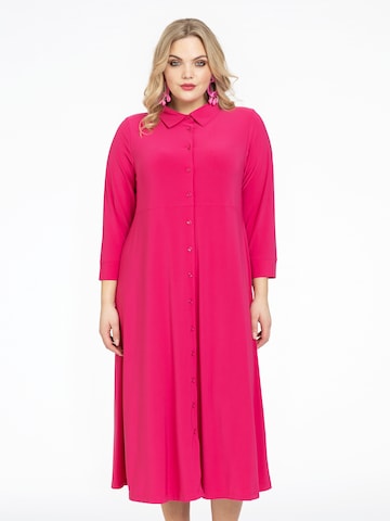 Yoek Shirt Dress ' Dolce ' in Pink: front
