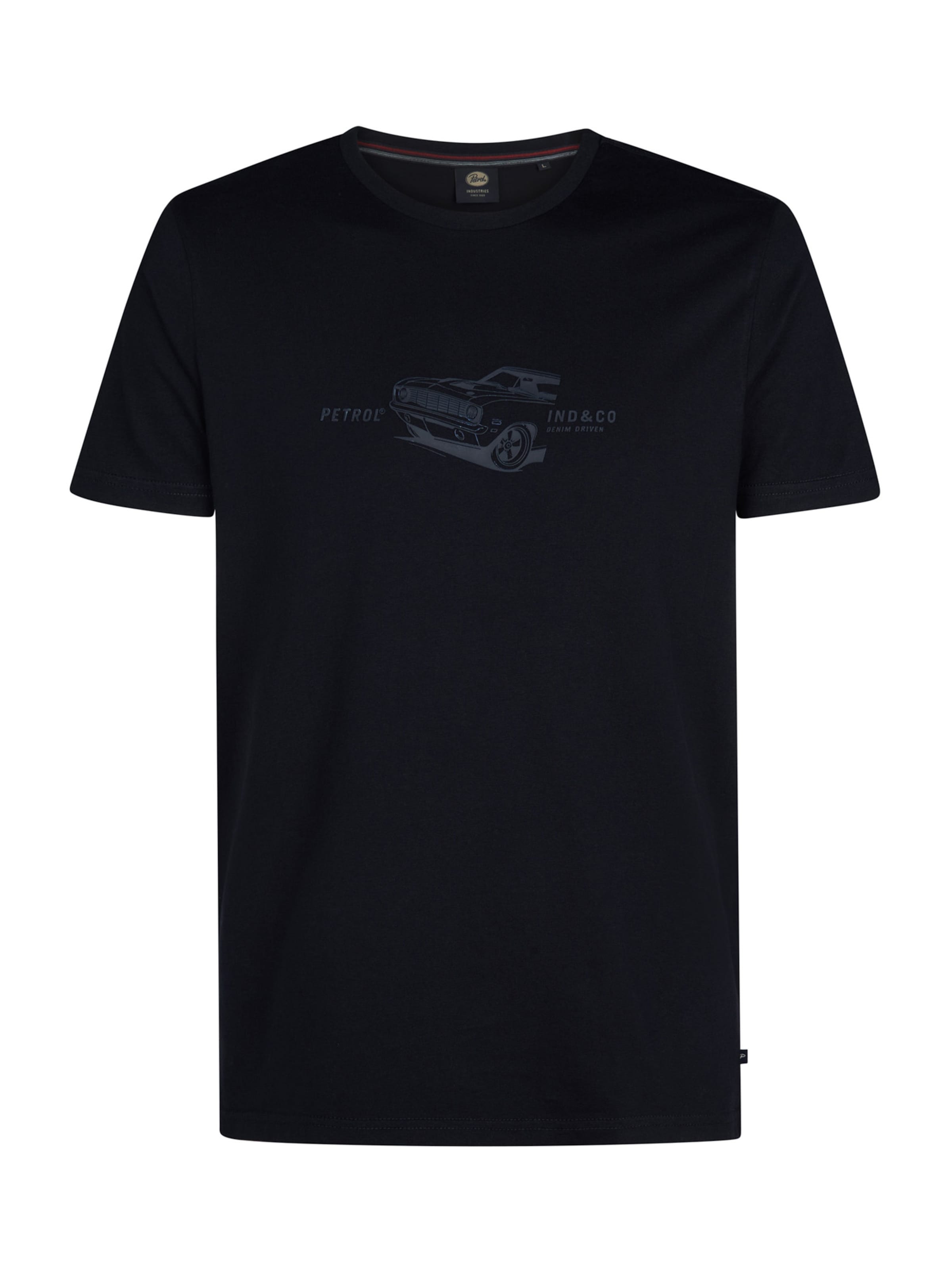 Petrol Industries Shirt 'Devils Tower' in Zwart: voorkant