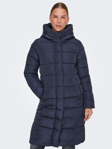 ONLY Wintermantel 'ONLLINA' in Blauw: voorkant