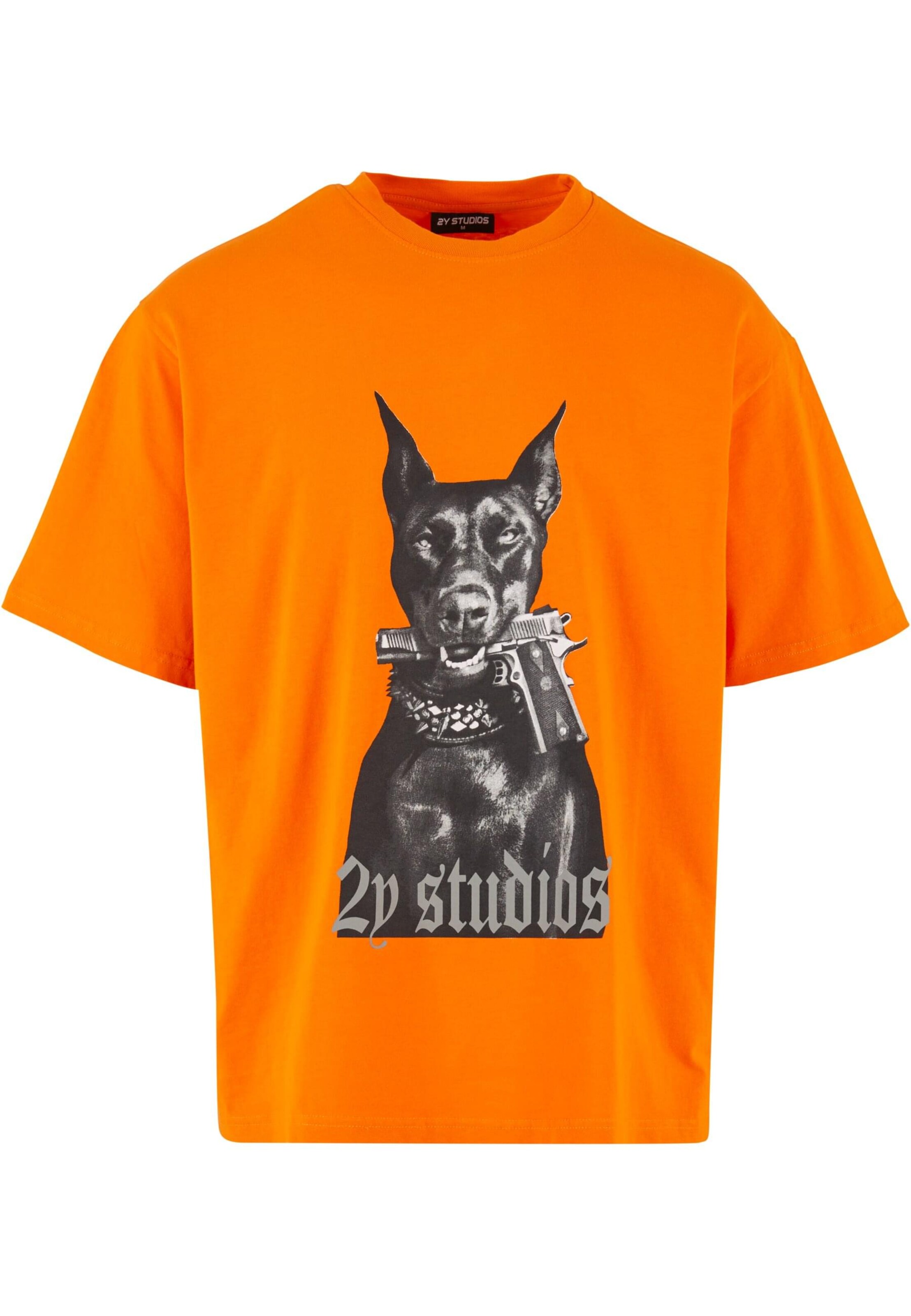 2Y Studios Shirt 'Doberman' in Orange: front
