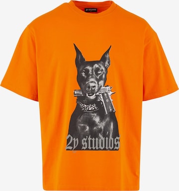 2Y Studios T-Shirt 'Doberman' in Orange: predná strana