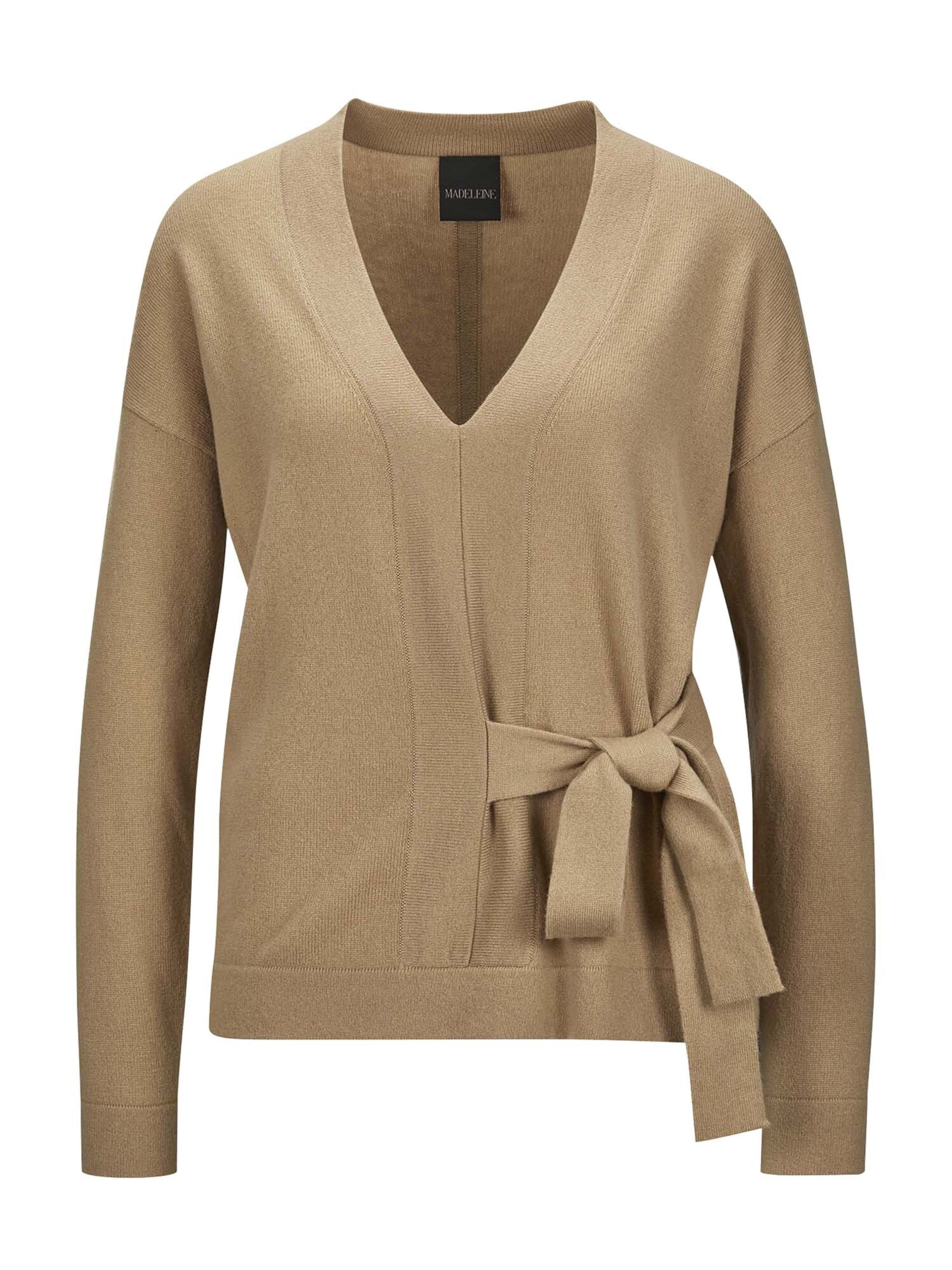 MADELEINE Trui in Bruin: voorkant