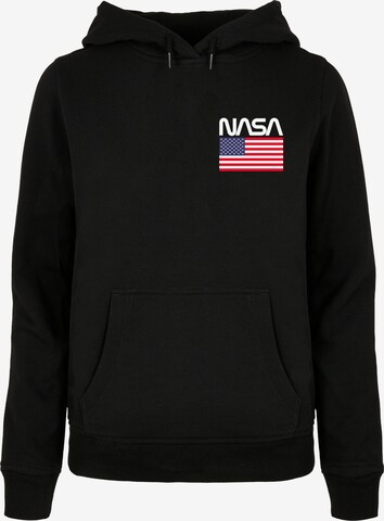 Merchcode Sweatshirt 'NASA - Stars and Stripes' in Zwart: voorkant