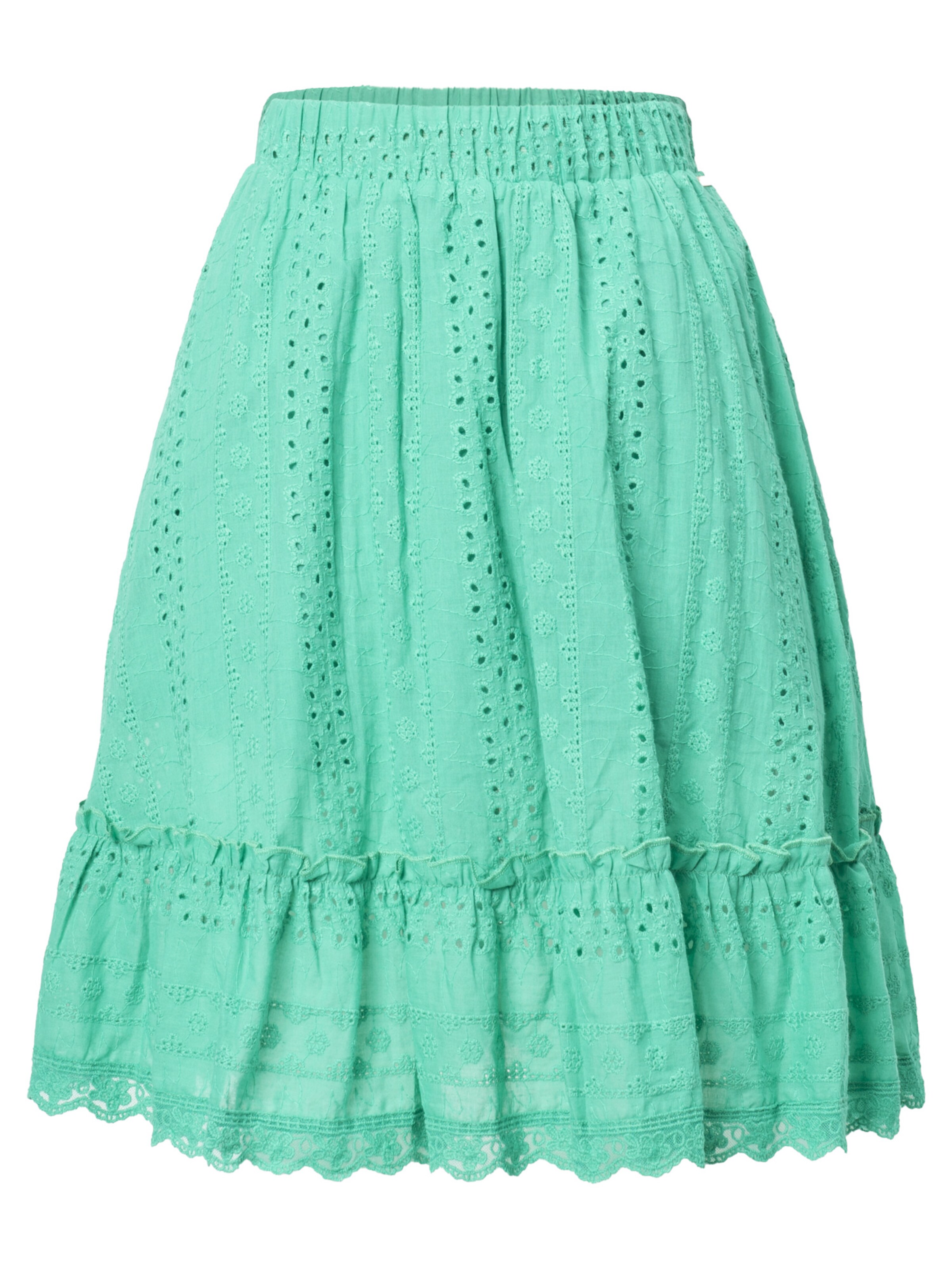 Influencer Kjol 'Broderie' i grön: framsida