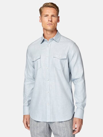 Boggi Milano Regular Fit Hemd in Blau: Vorderseite