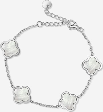 Pure Schmuck Bracelet 'Clover Perlmutt' in Silver: front