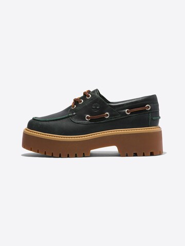 TIMBERLAND Nauhakengät 'Stone Street 3 Eye Boat' värissä vihreä