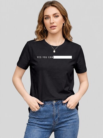 T-shirt 'Women's Short Sleeve Shirt Summer Tops' LapaPlus en noir : devant
