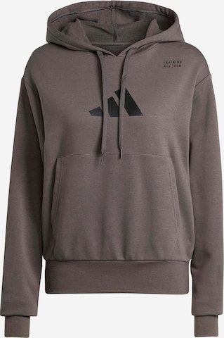 ADIDAS PERFORMANCE Sportovní mikina – hnědá: přední strana