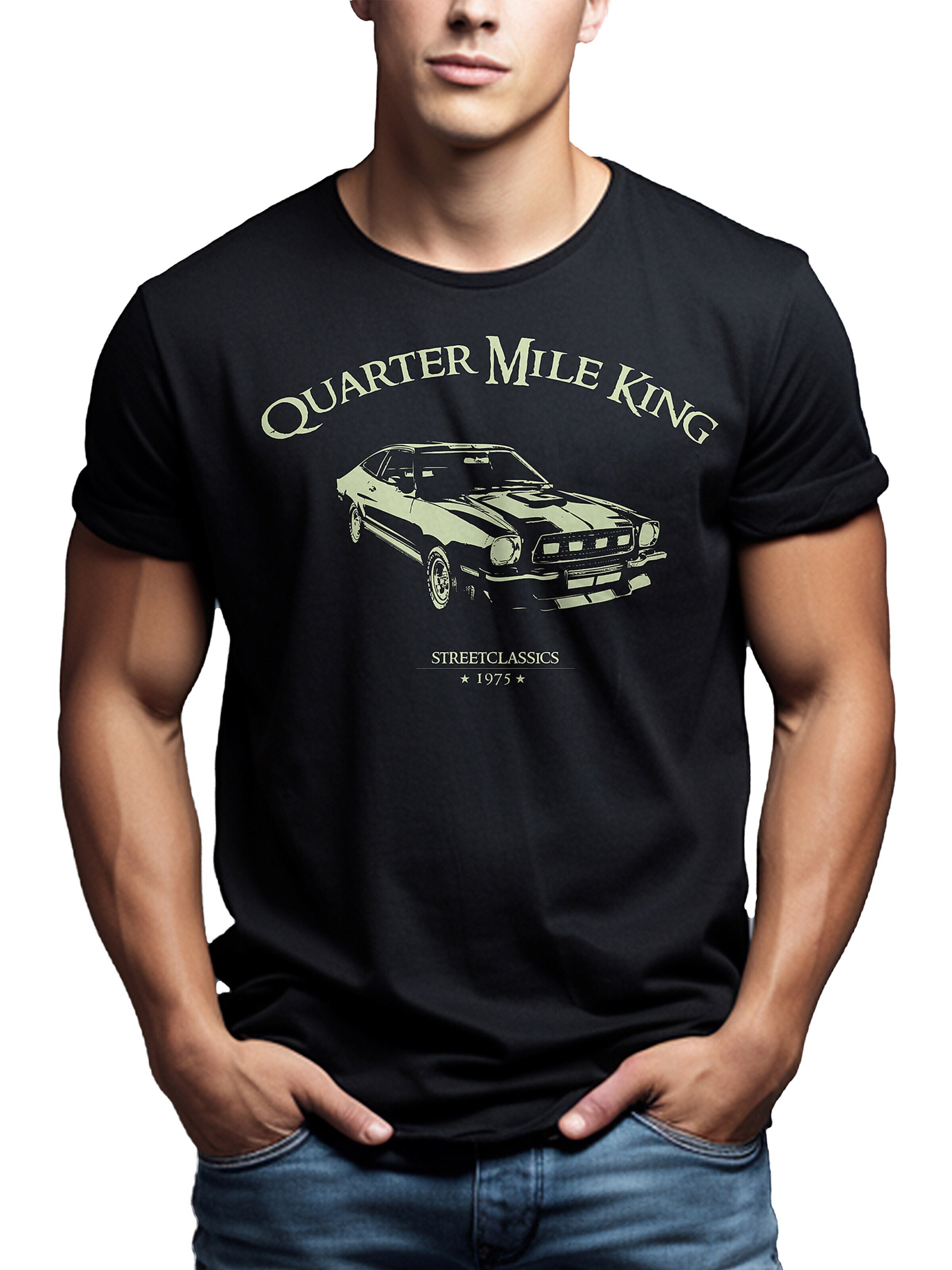 MAKAYA Shirt 'Quarter Mile King' in Black