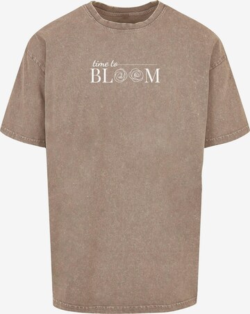 Merchcode Shirt 'Time To Bloom' in Bruin: voorkant