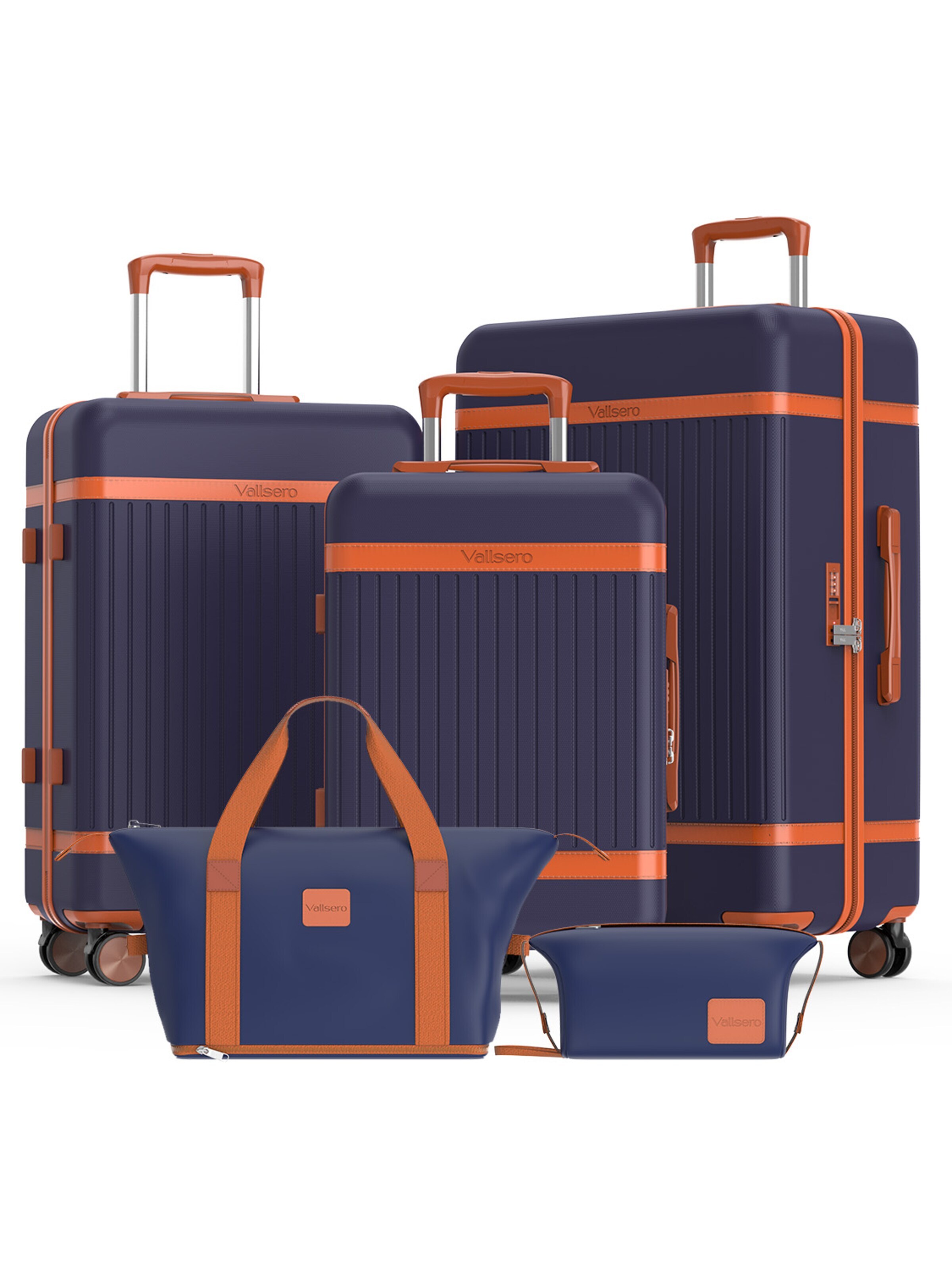 Vallsero Kofferset 'LG4 — VALLSERO Riviera 5-teiliges Kofferset'‌‌‌ in Blau: Vorderseite