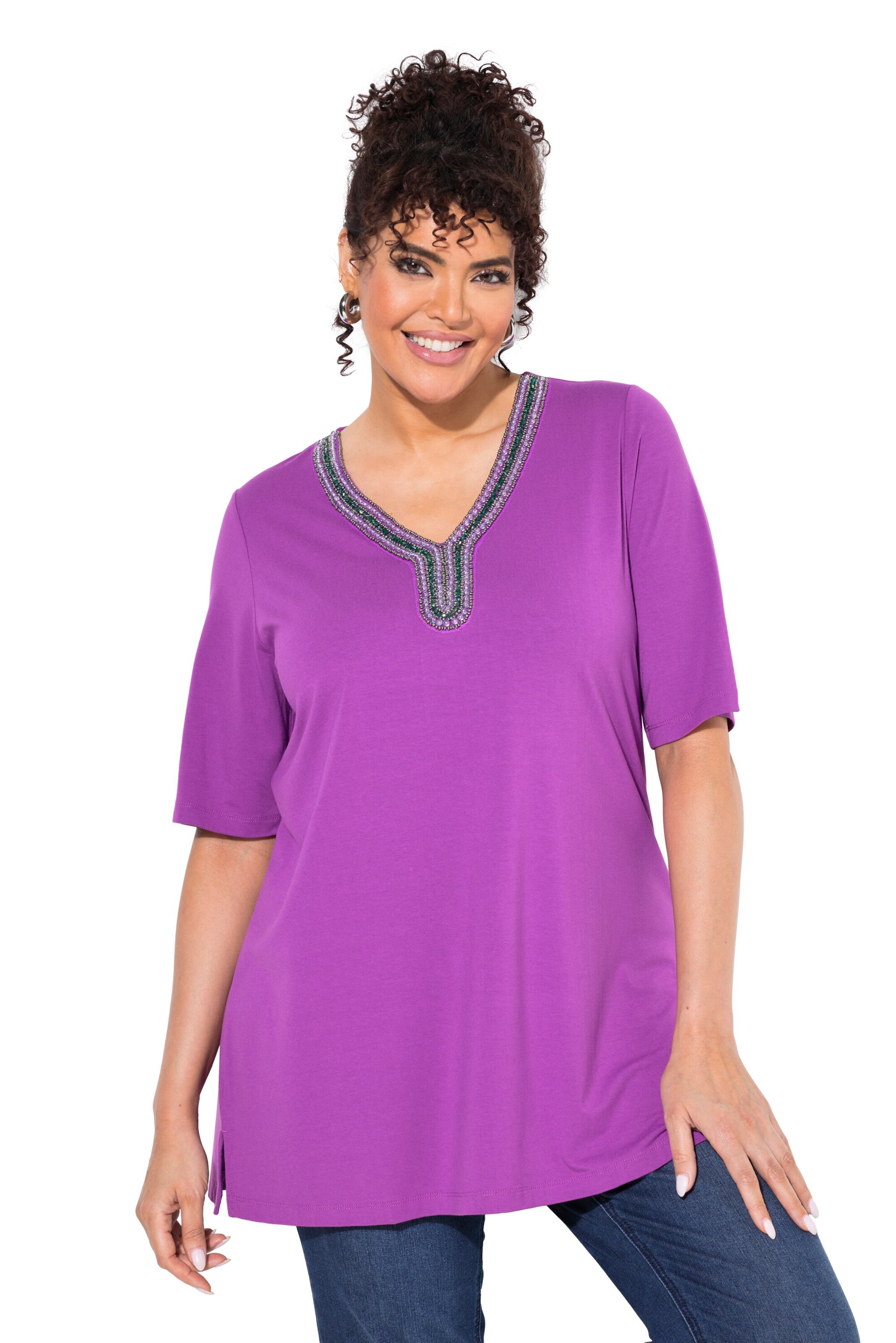 Ulla Popken Shirt in Lila: voorkant