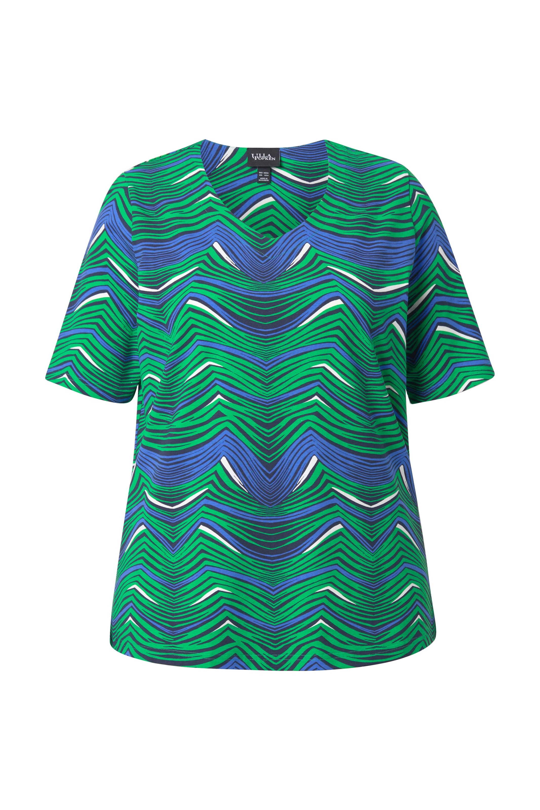 Ulla Popken Shirt in Blue / Green / Dark green / White, Item view
