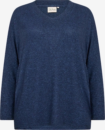 Chemise folklorique ' WA-SIMONE ' Wasabi Concept en bleu : devant