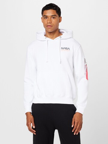 ALPHA INDUSTRIES Sweatshirt 'Skylab' in Weiß: predná strana