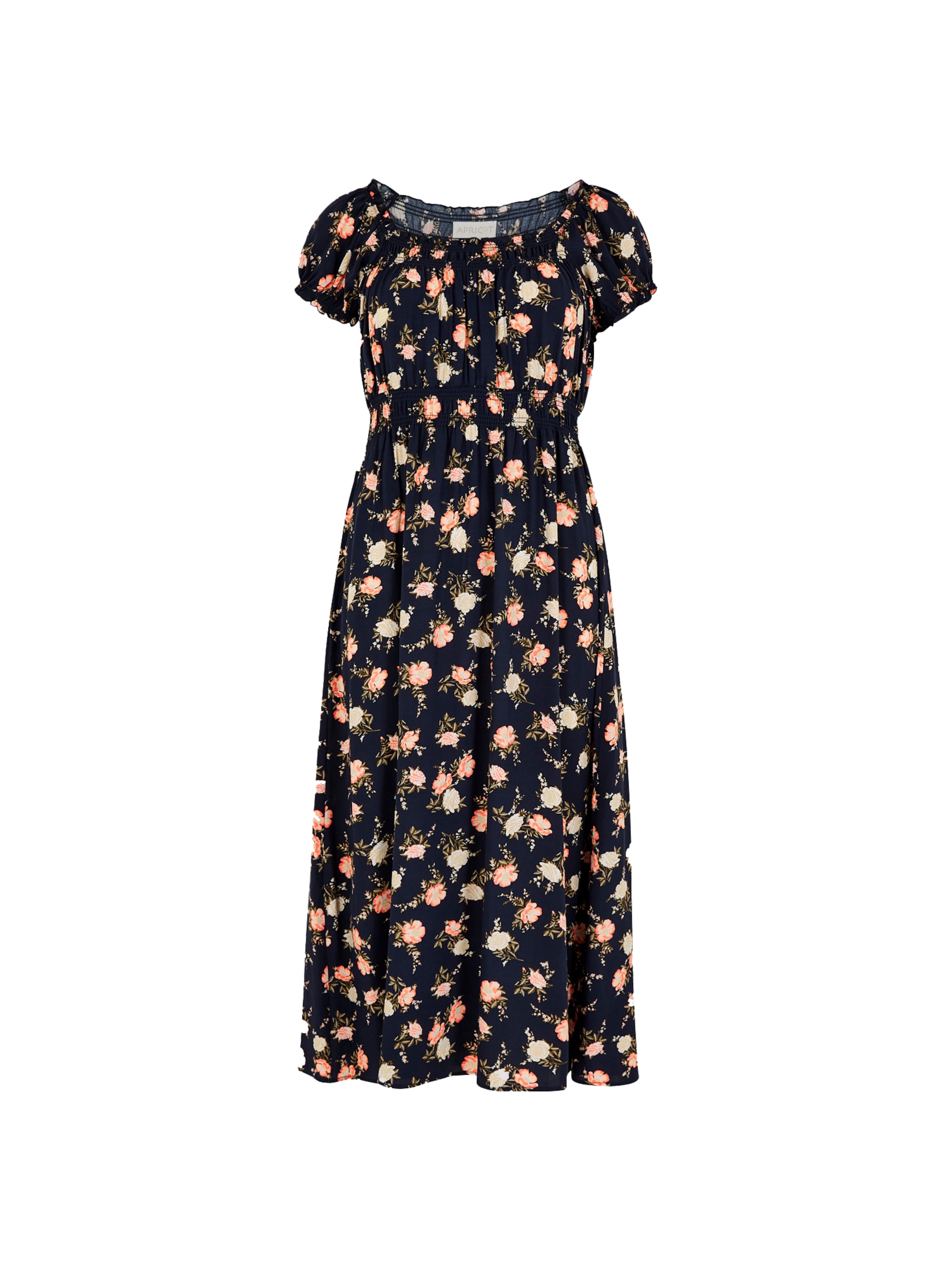 Apricot Kleid in Blau: Vorderseite