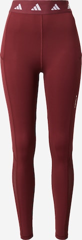 ADIDAS PERFORMANCE Workout Pants in Red: front