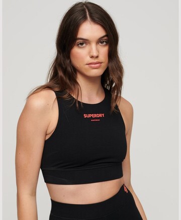 Superdry Bustier Sport bh in Zwart: voorkant