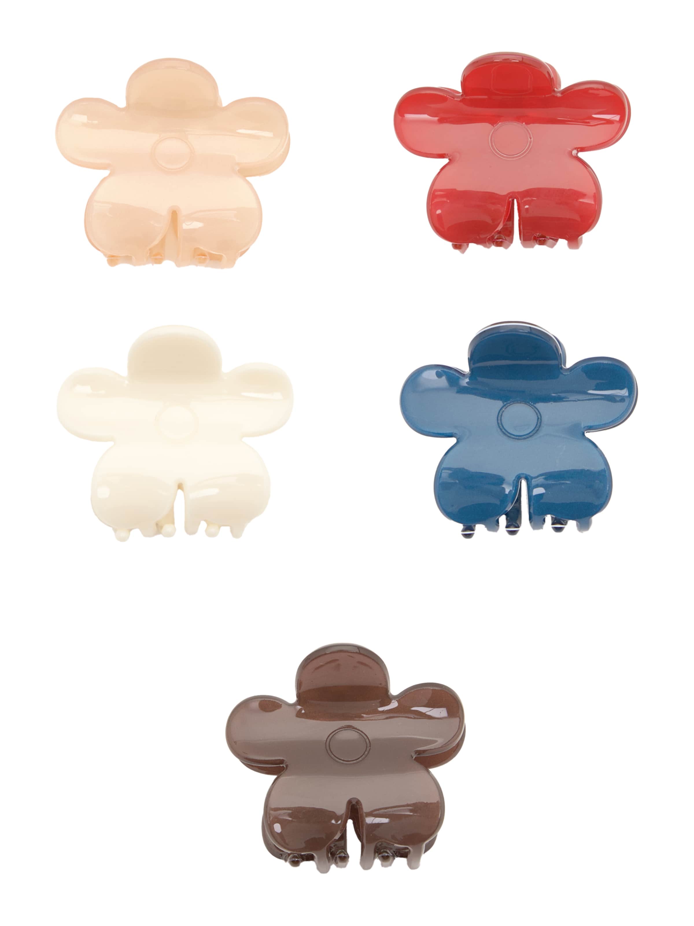 Pull&Bear Haarclip in beige / blau / schoko / rosa / rot, Produktansicht