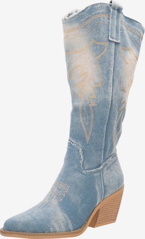 Salinyang Cowboylaarzen in Blauw: voorkant