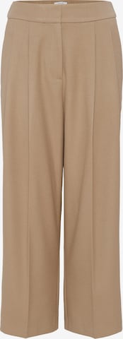 OPUS Wide leg Pleated Pants 'Mozy' in Beige: front