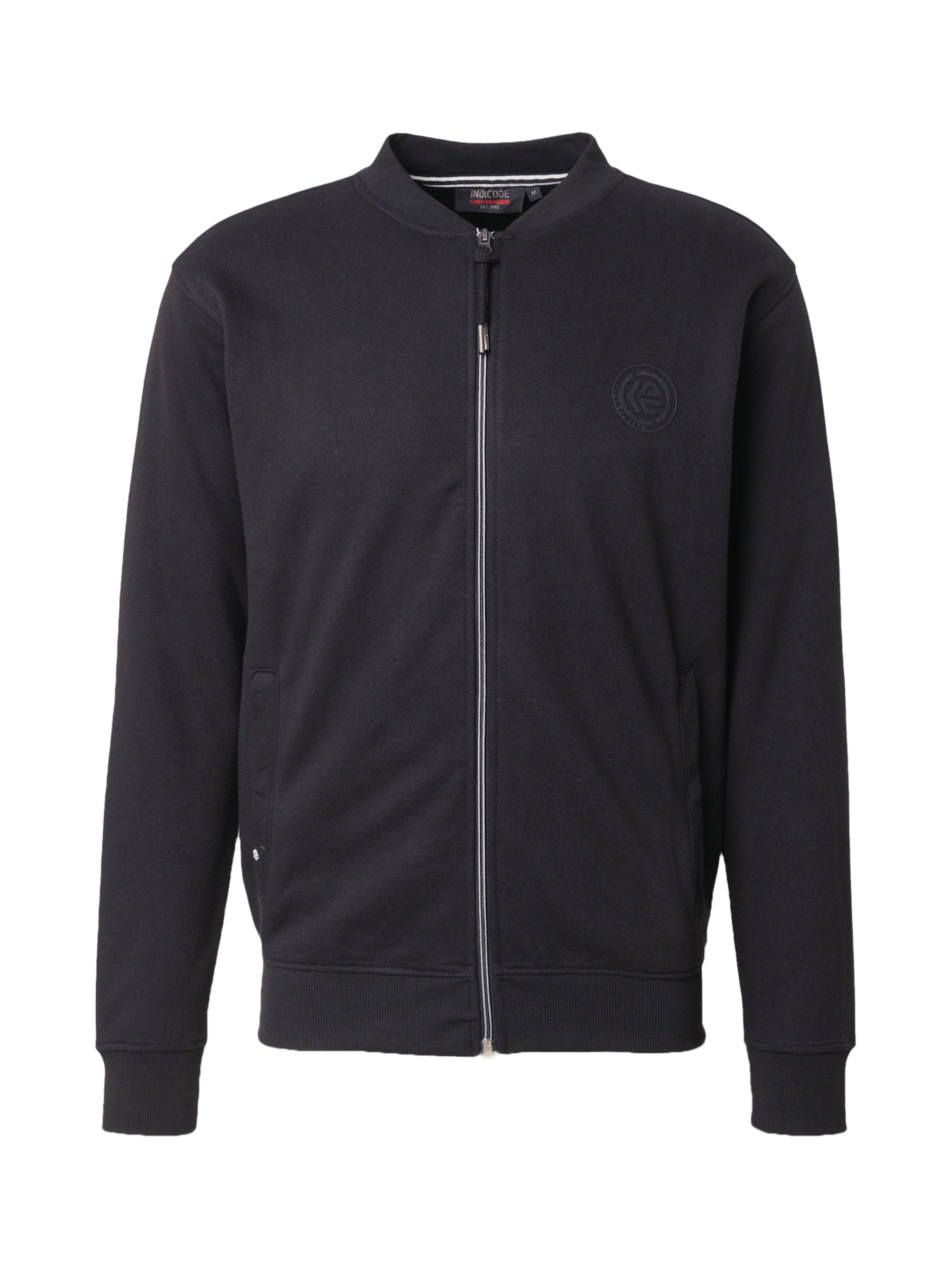 INDICODE JEANS Zip-Up Hoodie 'Mohasan' in Black: front