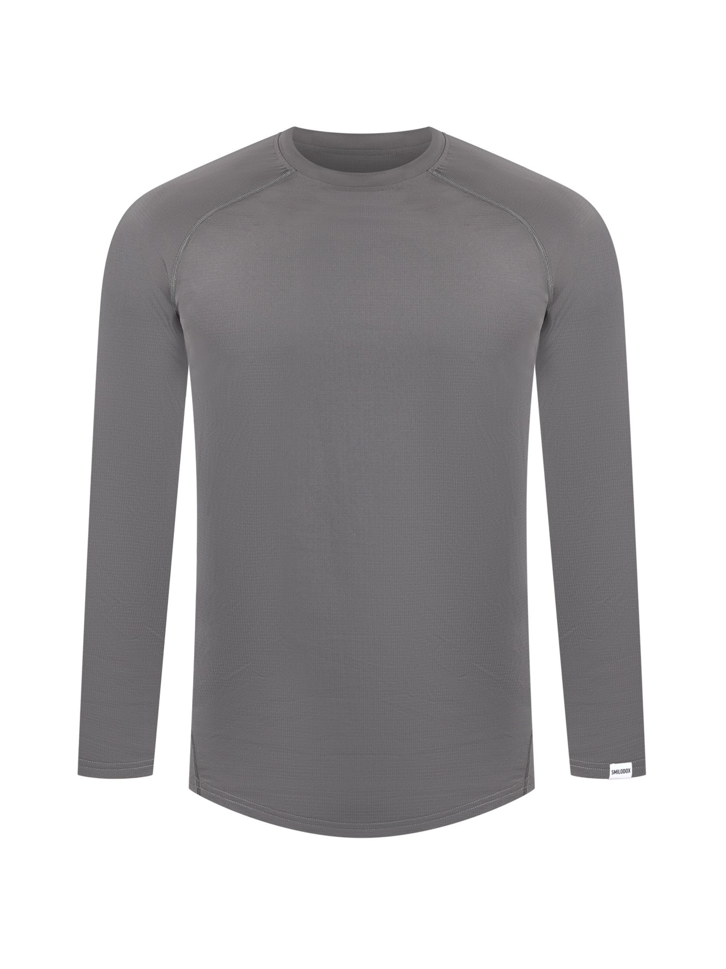 Smilodox Longsleeve ' Powerfit ' in Grau: Vorderseite