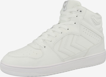 Hummel High-Top Sneakers in White: front