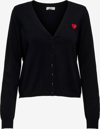 JDY Strickjacke 'JDYKate' in rot / schwarz, Produktansicht