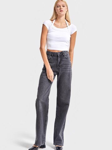 IT'S BASIC Regular Jeans 'EMMA Straight High Rise' in Grijs