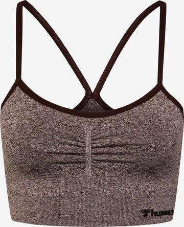 Bustier Soutien-gorge de sport Hummel en marron : devant