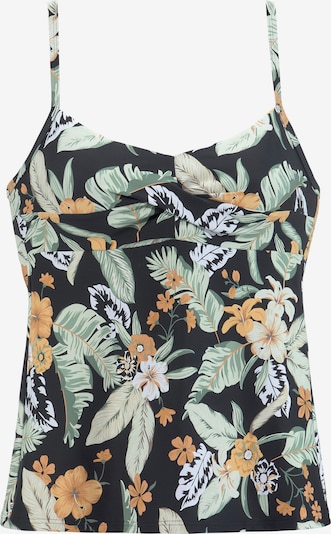 Tankini top SUNSEEKER pe verde iarbă / portocaliu deschis / negru, Vizualizare produs