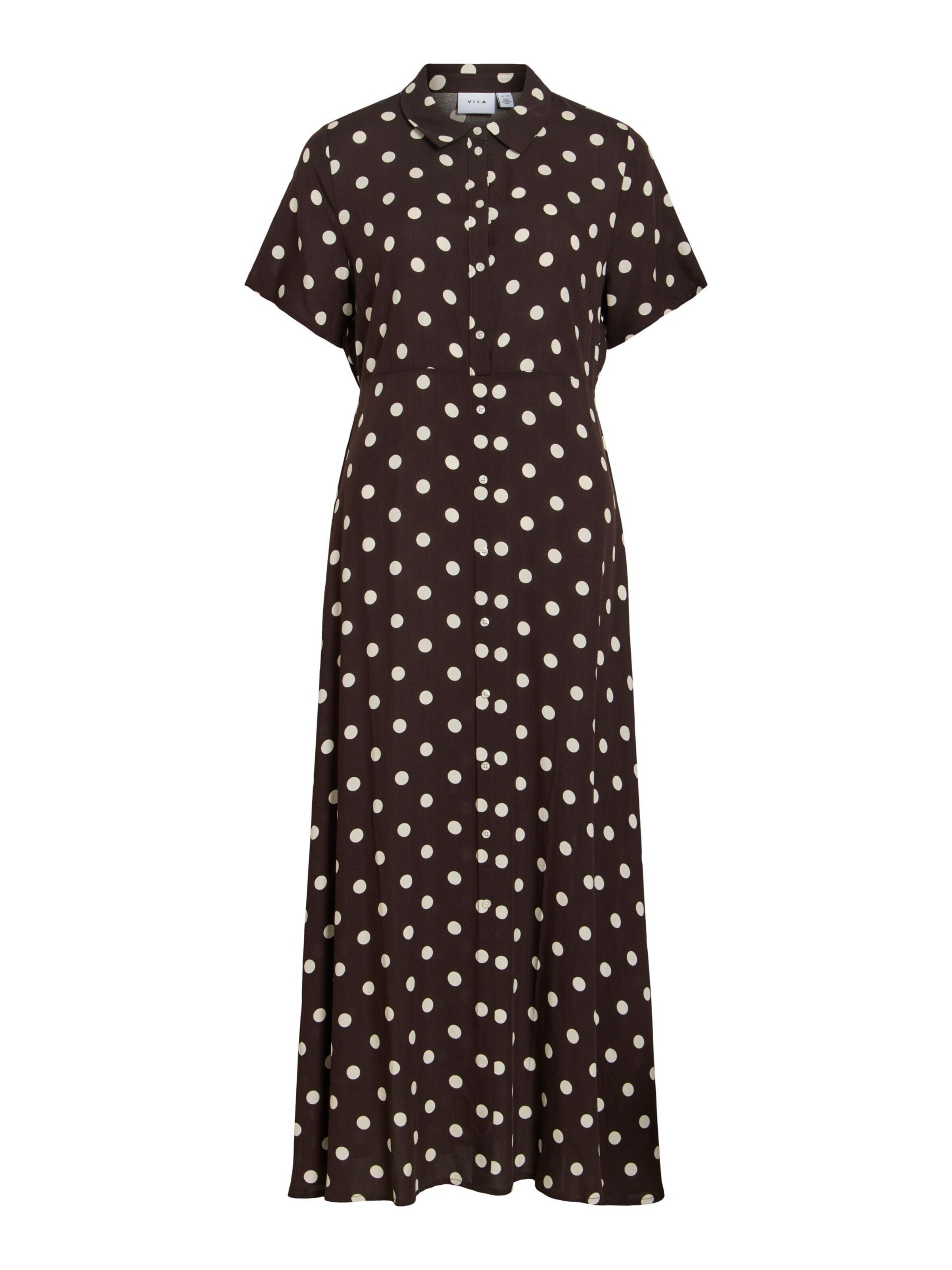 VILA Kokerjurk 'VIAya' in Bruin: voorkant