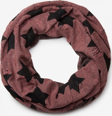 styleBREAKER Schlauchschal 'Loop Schal mit Sterne und Punkte Muster' in Braun: Vorderseite