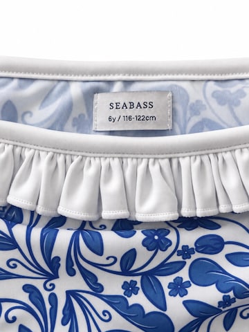 SEABASS High neck Bikini 'Girls Swim Set Ruffle' in Blauw