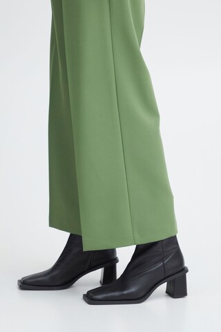 ICHI Wide leg Pantalon 'Lexi' in Groen