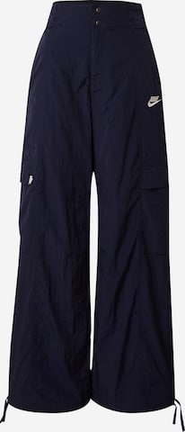 Wide Leg Pantalon cargo Nike Sportswear en bleu : devant