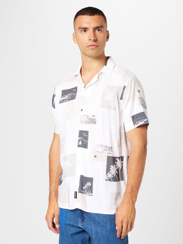 HOLLISTER - Regular Fit Camisa 'RAYON' em cinzento: frente