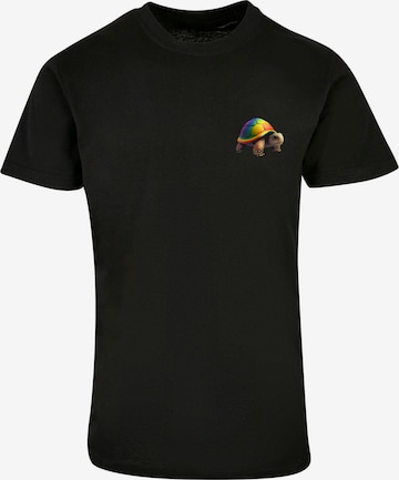 F4NT4STIC T-Shirt 'Rainbow Turtle' in Schwarz: Vorderseite