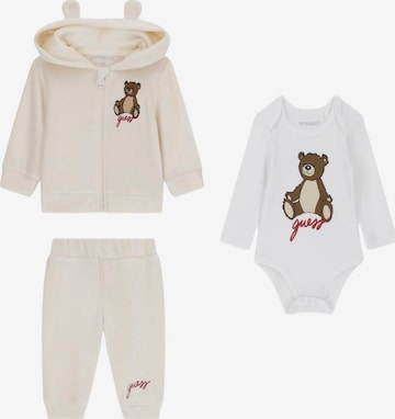 GUESS KIDS Zestaw 'GUESS KIDS SET HOODED LS ACTIVE TOP W/ZIP Completo' w kolorze biały: przód