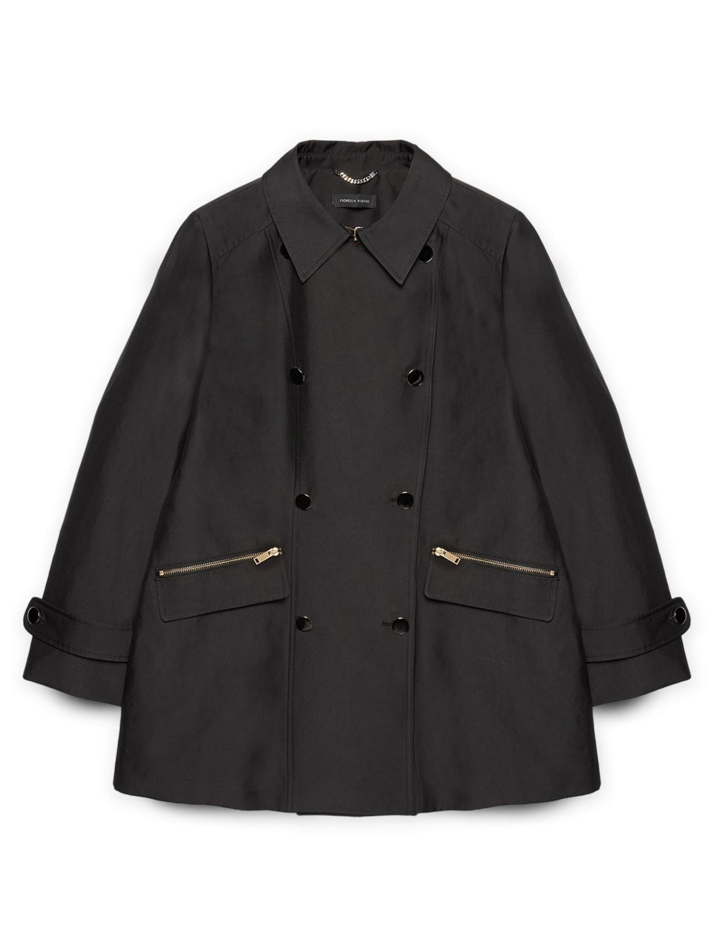 Fiorella Rubino Wintermantel in Zwart: voorkant