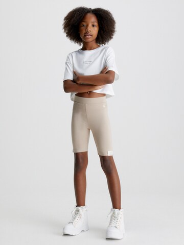 Calvin Klein Jeans Skinny Legginsy w kolorze beżowy
