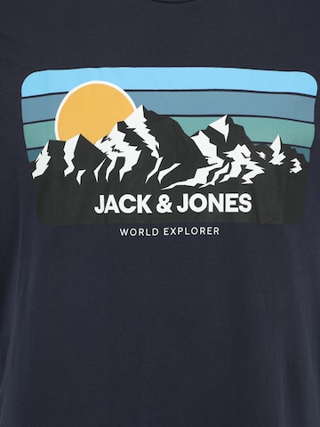 Jack & Jones Plus Tričko 'JJPEAK' – modrá