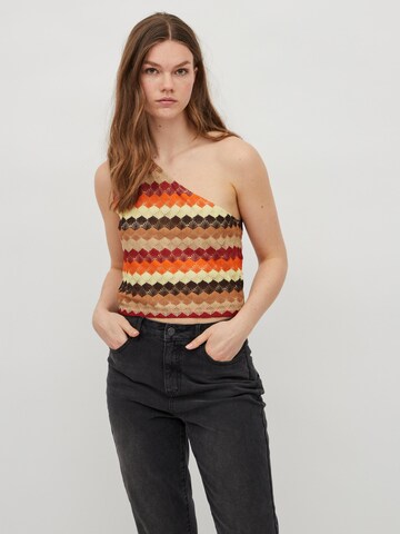 Vila Tall Knitted Top 'Joe' in Orange: front