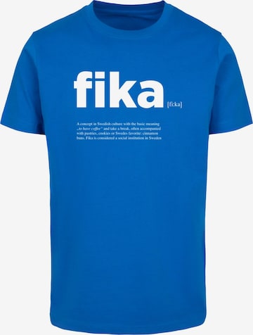 T-Shirt ' Fika' Mister Tee en bleu : devant