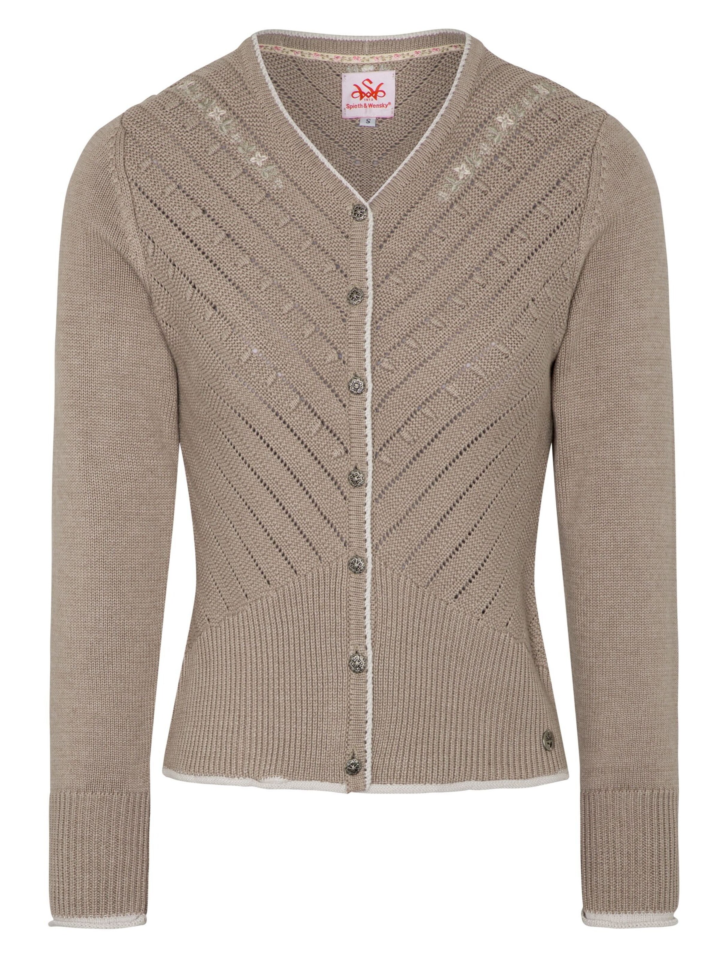 SPIETH & WENSKY Strickjacke 'Abby' in Grau: Vorderseite