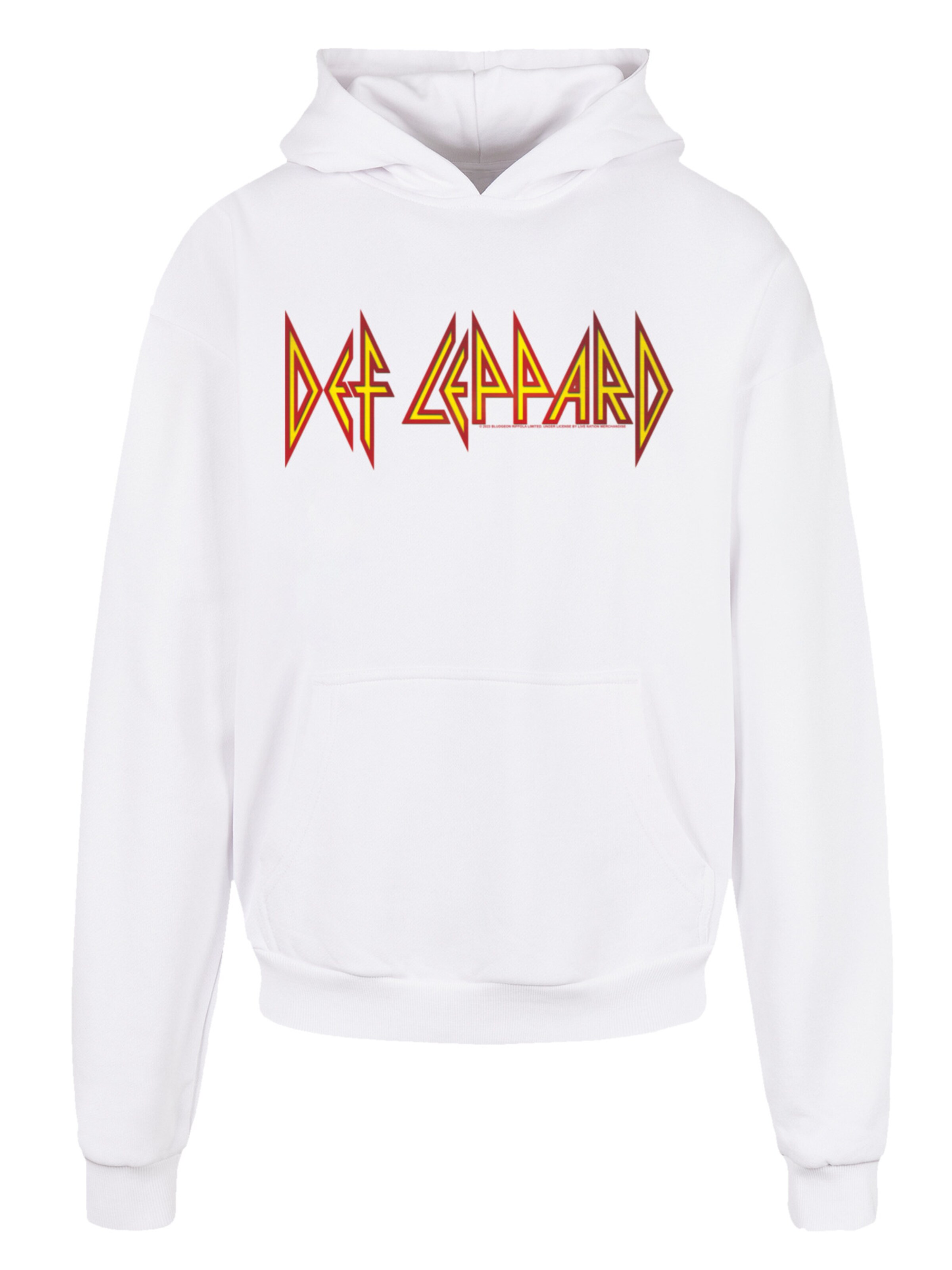 Sweat-shirt 'Def Leppard' F4NT4STIC en blanc : devant